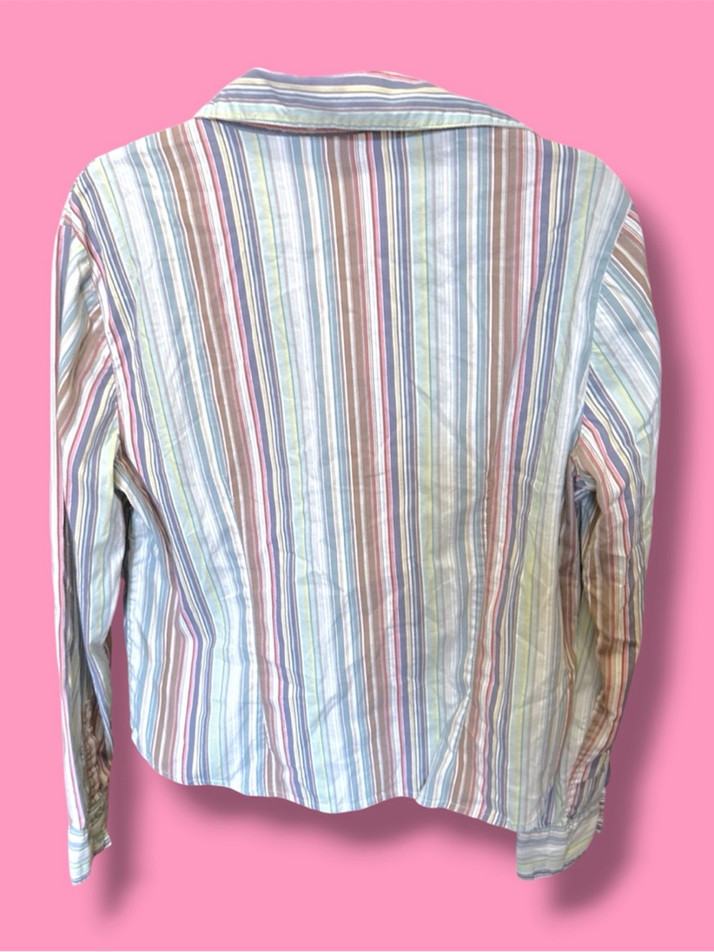 Lemon Grass Pastel Multi-Stripe Button-Down Shirt - Picture 2 of 4